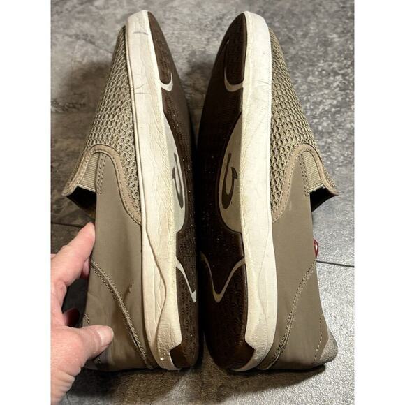 Olukai Lae'Ahi Tan Beige Slip On Shoes Sneakers Mens Size 8.5 Casual Comfort - Picture 4 of 8